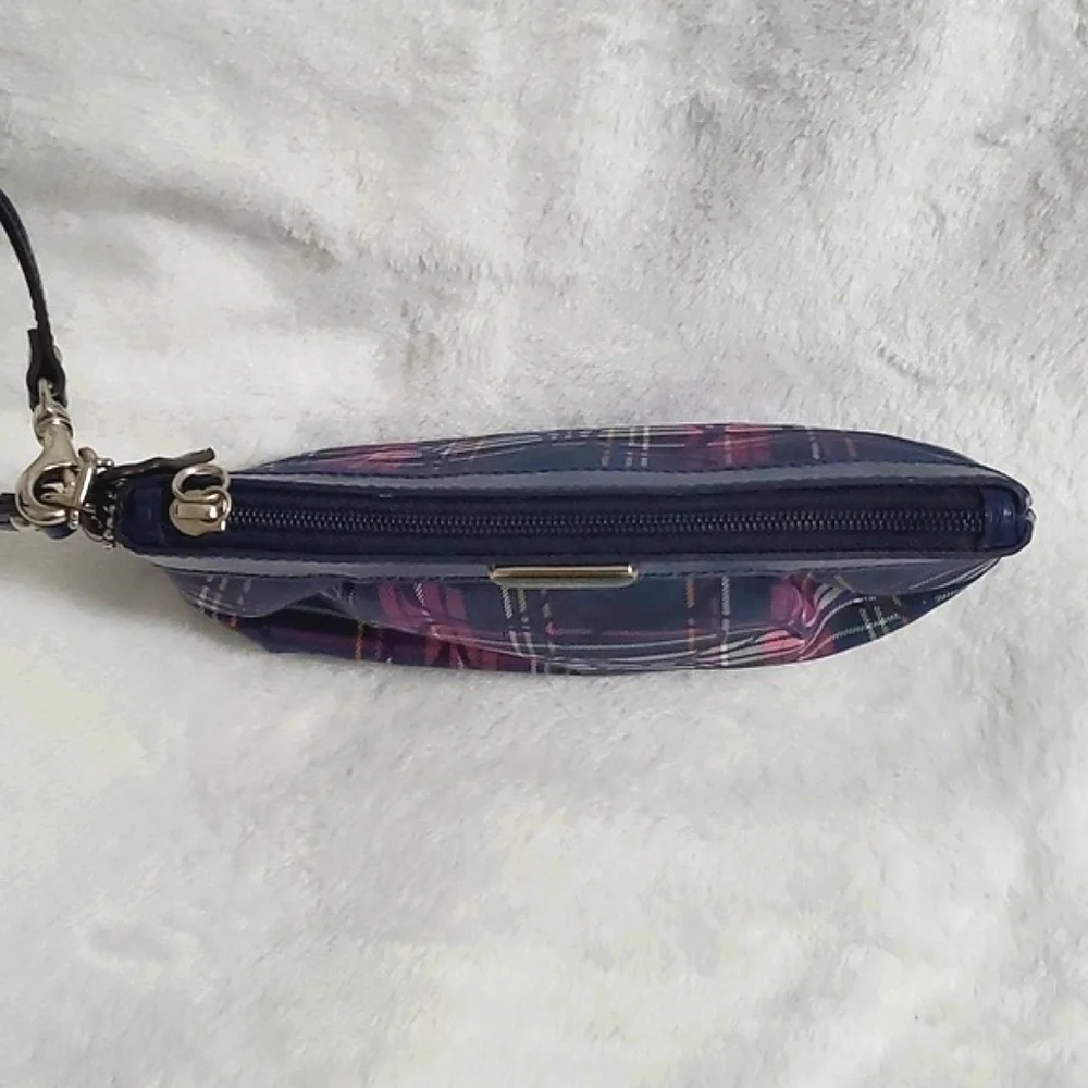 Coach Poppy Signature Tartan Plaid Wristlet